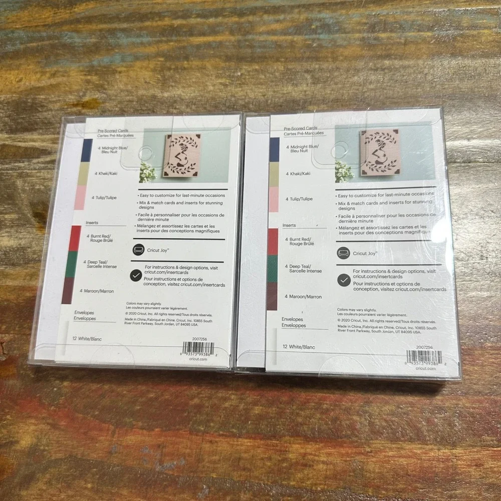 2PK Cricut Joy Insert Cards New Romantic Sampler 12ct 2007256 Blue Red Green